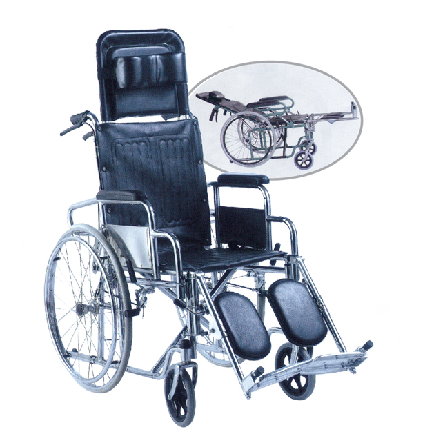  reclining detach armrest and elevating footrest wheelchair